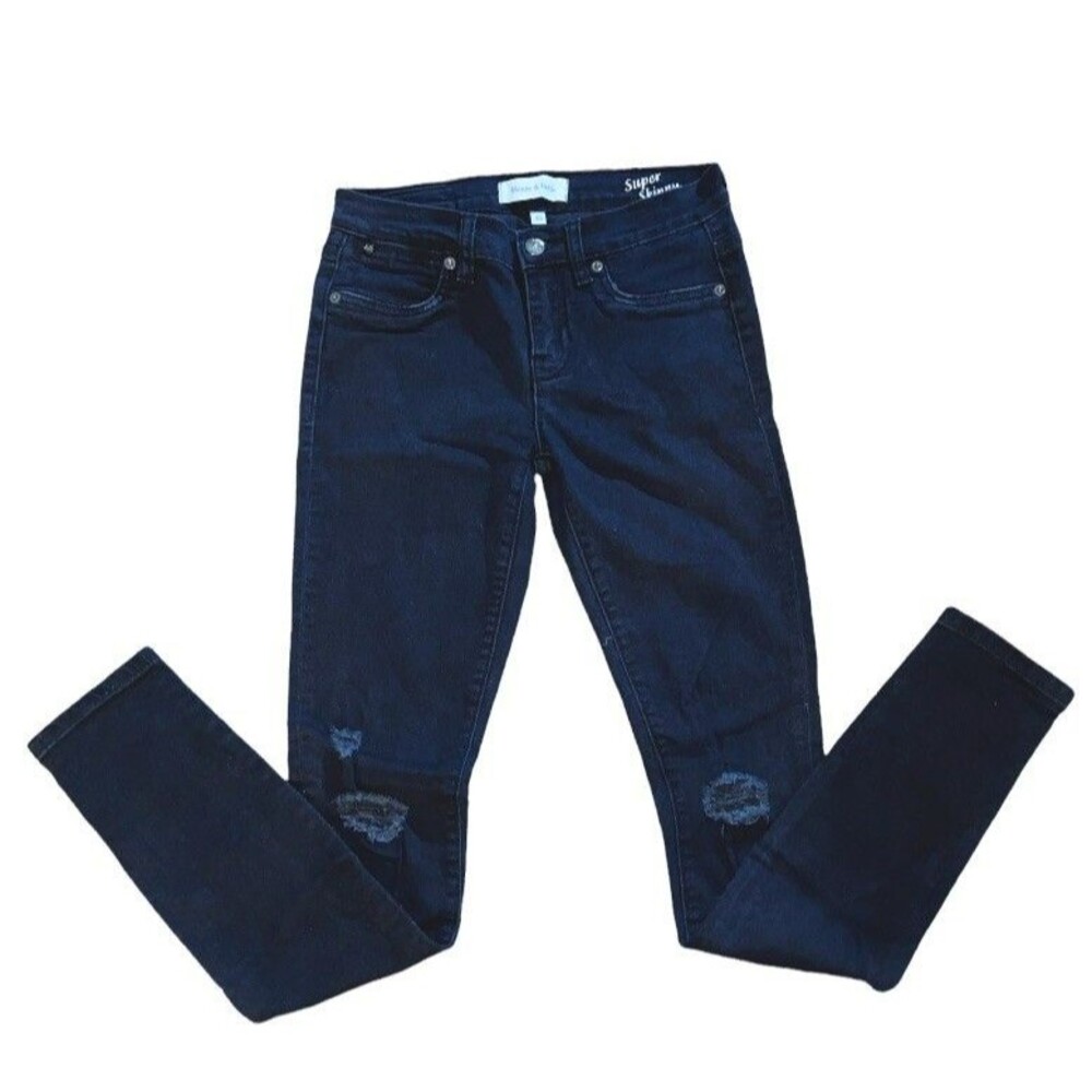 Henry & Belle Jeans Women’s 25 Ripped Super Skinny Ripped Dark Wash